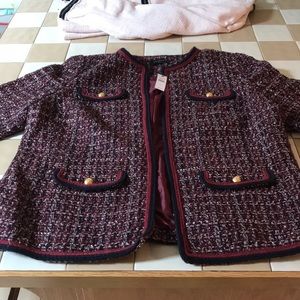 NWT Red and navy Talbots blazer
